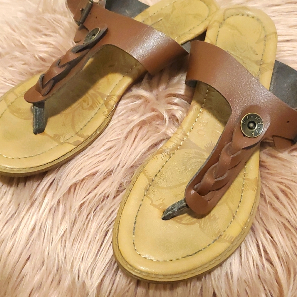 Blowfish Brown Leather Women's Sandals Ladies Sz.6- 6.5 EUC